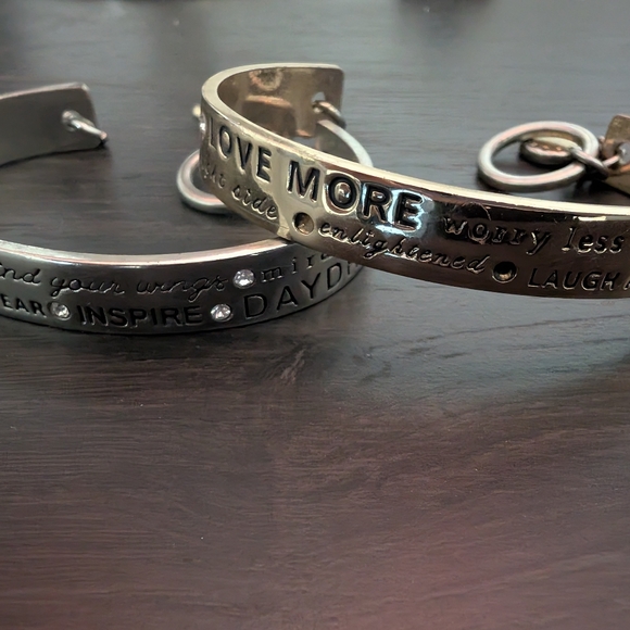 Engraved Gold/ Silver Tone Cuff Bracelet - Picture 11 of 11